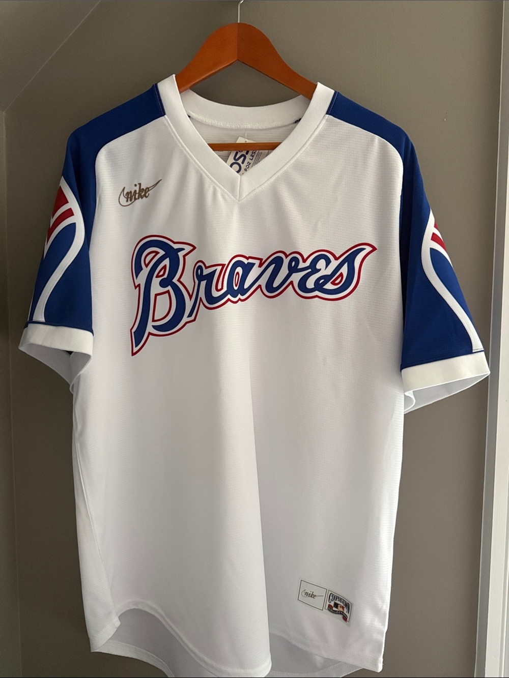 (NEW) Nike Atlanta Braves White Retro Jersey